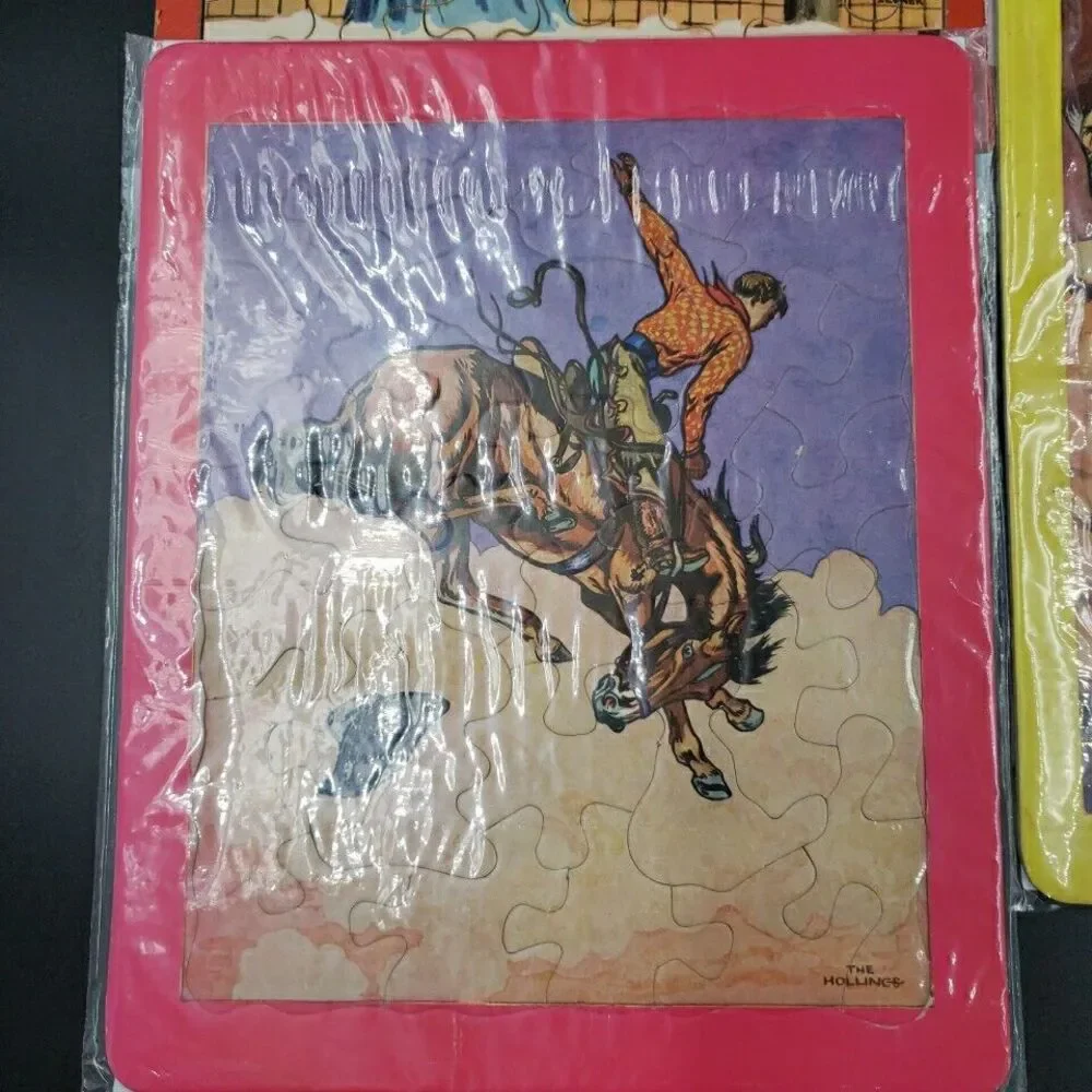 Vintage Jigsaw Picture Puzzle LOT of 8 Childrens 1940s Southwestern Nostalgia